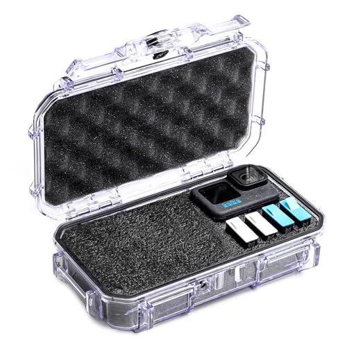 Evergreen ToughBox Tech Organizer – For Camera, Cables, Hard Drives, Compatible with GoPro etc. (Medium, PROFoam, Clear) - Image 1