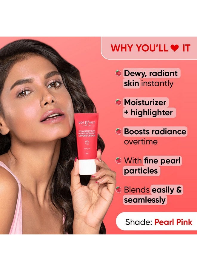 Dot & Key - DOT & KEY Strawberry Dew Strobe Cream For Face Combo(Pack Of 2,30Ml Each)|Skin Radiance Cream|Moisturizer & Highlighter For Face|For Dewy Glazed Instant Glow|Boosts Hydration|For All Skin Types - Image 1