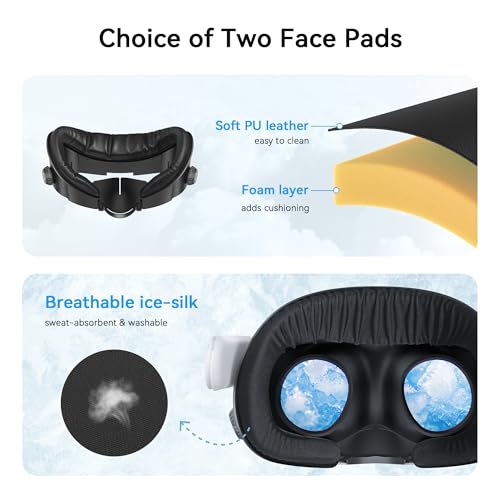 AMVR FC3 Upgraded Face Cover Pad Facial Interface Compatible with Meta/Oculus Quest 3 Accessories, with Knob Adjustable, NOT Compatible with Meta Quest 3S - Image 4