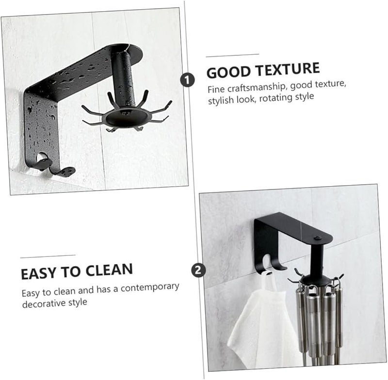 Stainless Steel Rotating Over The Door Utensil Holder Wall Mounted Dish Drying Rack - Image 5