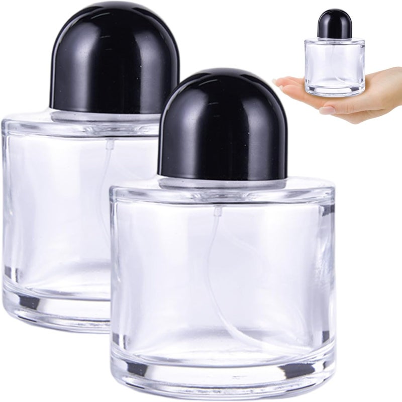 Perfume Bottles Empty, 2pcs 100ml Glass Refillable Perfume Bottle with Spray Atomizer, Essential Oil Container, Cosmetic Spray Bottle for Travel Outdoor - Image 3