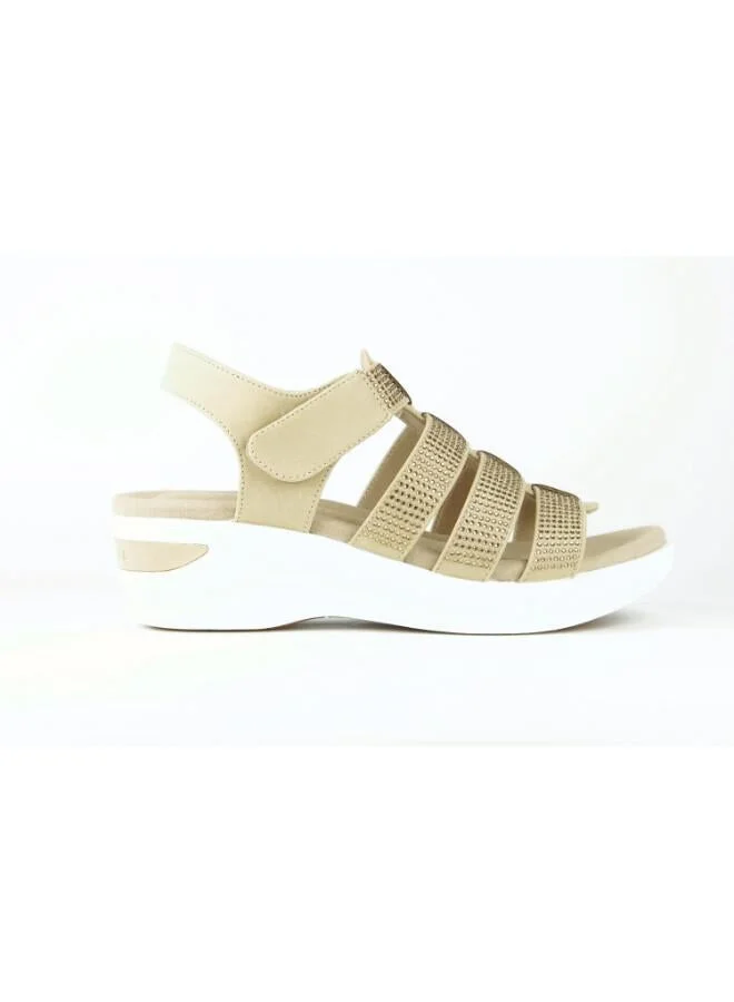 Zayna 221-361 Zayna Women's Strappy Slingback Wedge Sandals 24ABT54A Gold