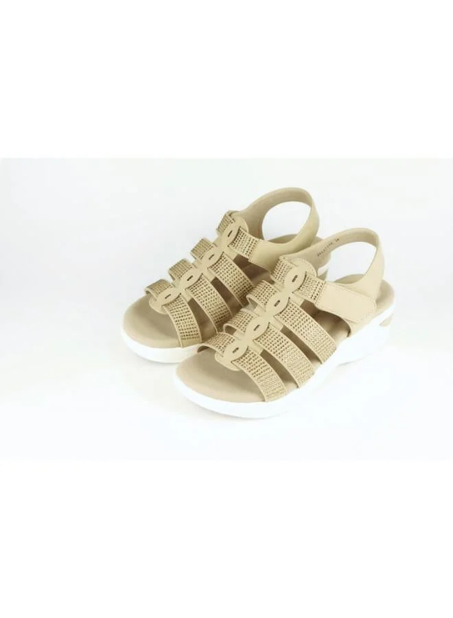 Zayna Gold 221-361 Zayna Women's Strappy Slingback Wedge Sandals 24ABT54A Gold for Women | Best Price UAE