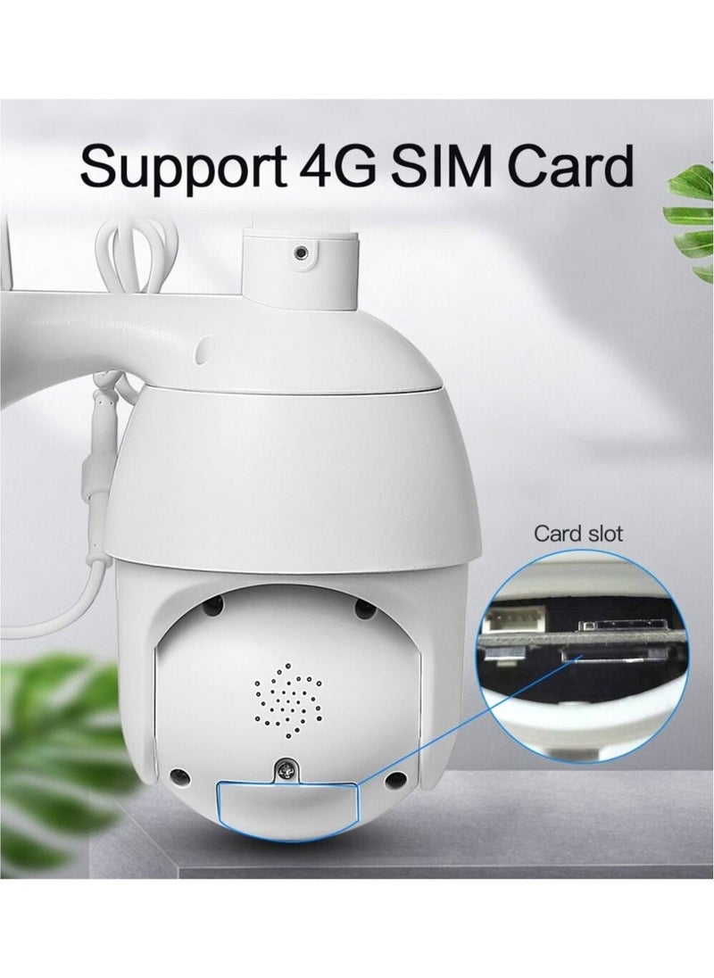 Generic - (With 64GB SD Card) ﻿4G LTE SIM Card IP Security Camera QHD CCTV Camera Outdoor 1440p Night Vision , Solar Dome PTZ Color IR Night Vision Dual Sensor Motion Detection Tilt Surveillance Camera System With Solar Panel - Image 1
