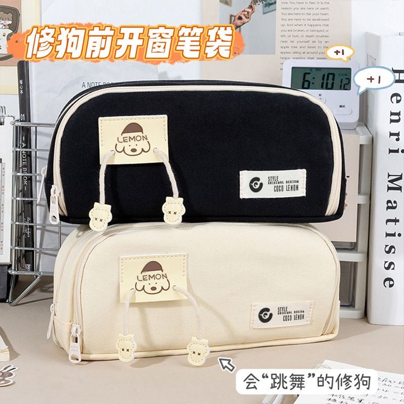 Large Capacity Puppy Pencil Case Girl'S High-Looking Ins Japanese Simple Pencil Case Junior High School Student Niche Stationery Bag - Image 5