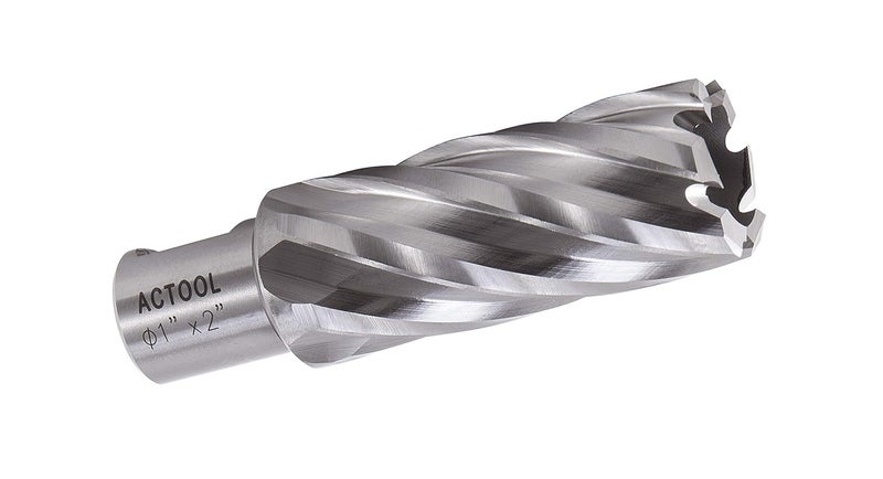 ACTOOL 1" Diameter × 2" Depth of Cut HSS ANNULAR Cutter with 3/4'' Weldon Shank - Image 1