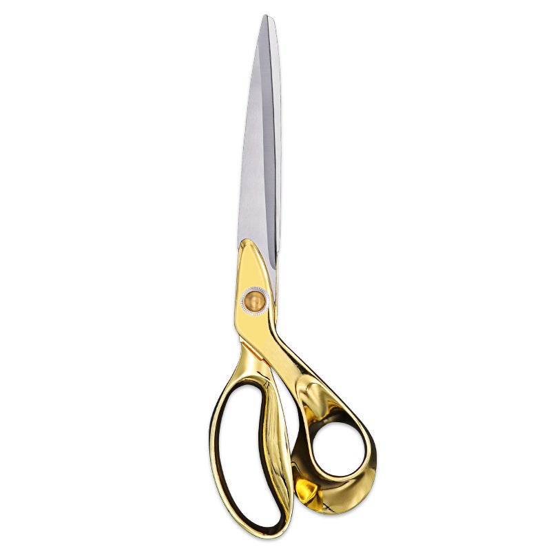 Ceremonial Shears 11-Inch Polished Golden Zinc Alloy Construction - Durable Corrosion-Resistant Sewing Scissors for Professional Tailors, Dressmakers and Ceremonial Events - Image 1