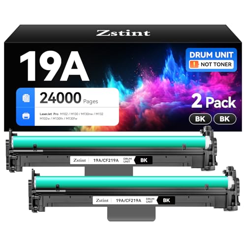 Zstint 19A CF219A Drum Unit (Not Toner) Black 2-Pack High Yield Replacement for HP 19A CF219A Imaging Drum Compatible with HP LaserJet Pro MFP M130fn M130fw M130nw M130a M102w M102a M130 M102 Series Printer - Image 1