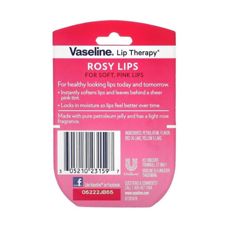 Vaseline Lip Therapy Rosy Lips | Tinted Balm for Soft Pink Finish | 72Hr Moisturization | Rosy Floral Fragrance | 7g - Image 2