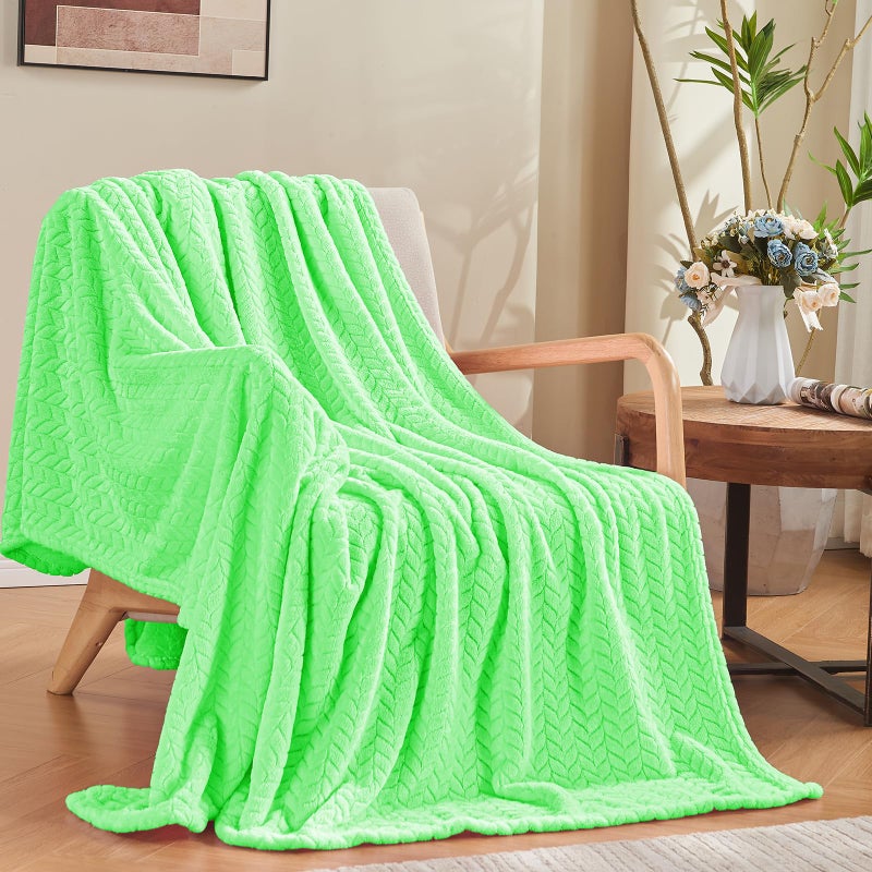 inhand Mint Green Fleece Throw Blanket for Couch, Super Soft Flannel Blanket, Lightweight Fuzzy Blankets Sofa Bed Office, Washable Cozy Plush Fleece Blankets&Throw for All Season(50x60 Inches) - Image 1