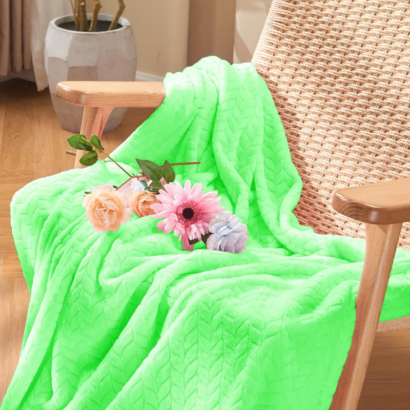inhand Mint Green Fleece Throw Blanket for Couch, Super Soft Flannel Blanket, Lightweight Fuzzy Blankets Sofa Bed Office, Washable Cozy Plush Fleece Blankets&Throw for All Season(50x60 Inches) - Image 2