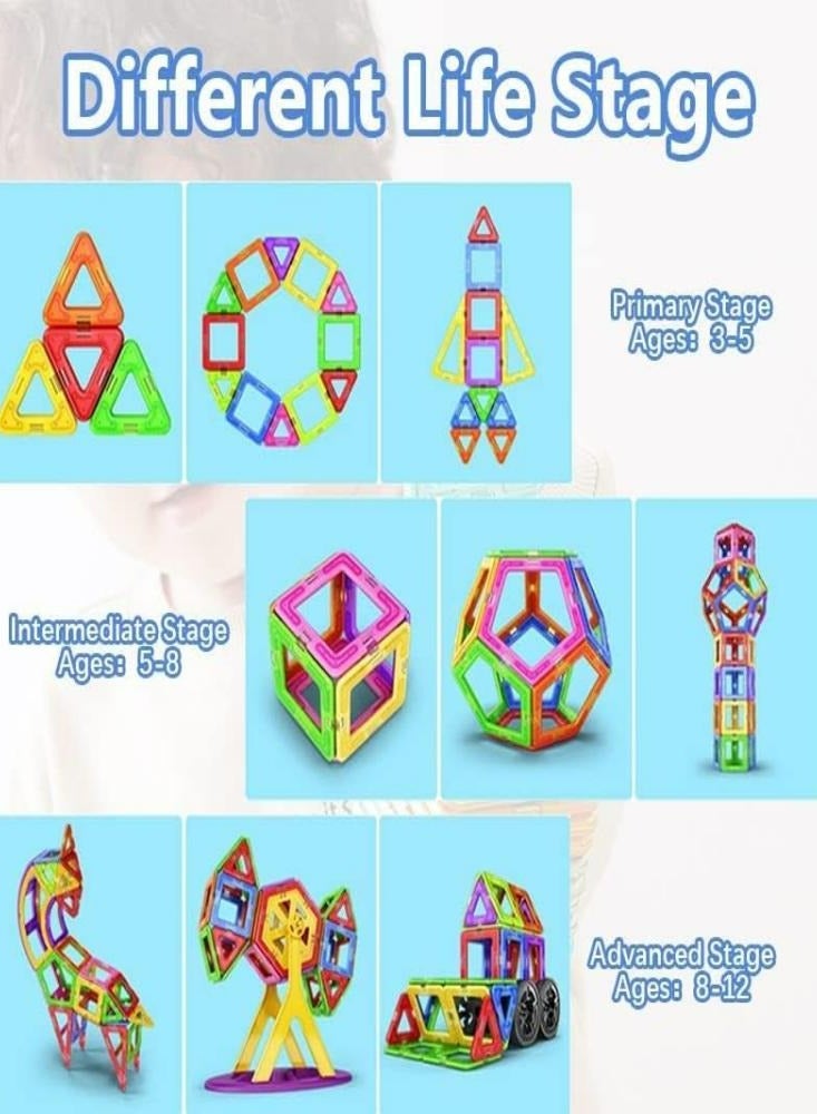 Oasisgalore Ferris Wheel Building Blocks Variety  Magnetic Stick Build Magnetic Educational Toy Color Window Magnetic Sheet,42Pcs  - Image 4