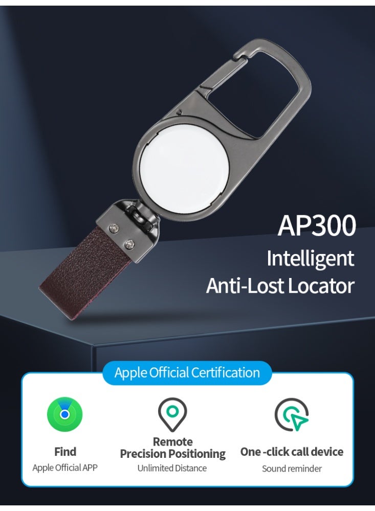 جهاز تتبع مفاتيح السيارة Airtag بنظام تحديد المواقع العالمي (GPS) مع سلسلة مفاتيح، جهاز Airtag للعثور على مفتاحي الذكي، متوافق مع أجهزة Apple iOS، مزود بنظام تحديد المواقع العالمي (GPS) للسيارات، شاشة LCD، جهاز تتبع المفاتيح، جهاز مضاد للضياع - Image 1