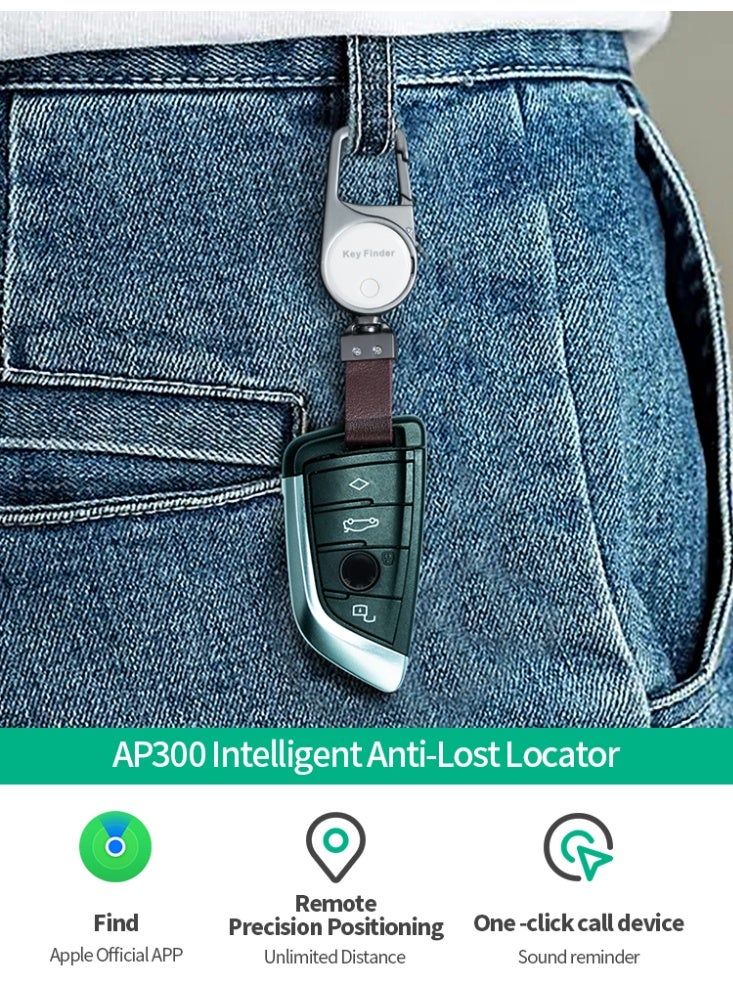 جهاز تتبع مفاتيح السيارة Airtag بنظام تحديد المواقع العالمي (GPS) مع سلسلة مفاتيح، جهاز Airtag للعثور على مفتاحي الذكي، متوافق مع أجهزة Apple iOS، مزود بنظام تحديد المواقع العالمي (GPS) للسيارات، شاشة LCD، جهاز تتبع المفاتيح، جهاز مضاد للضياع - Image 2