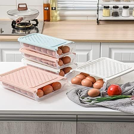 GNOLY GNOLY Egg Box Egg Tray for Fridge Egg Storage Container Single Layer Drawer Type Egg Storage Egg Carrier Egg Fresh Storage Box Container Egg Tray with Lid - Image 4