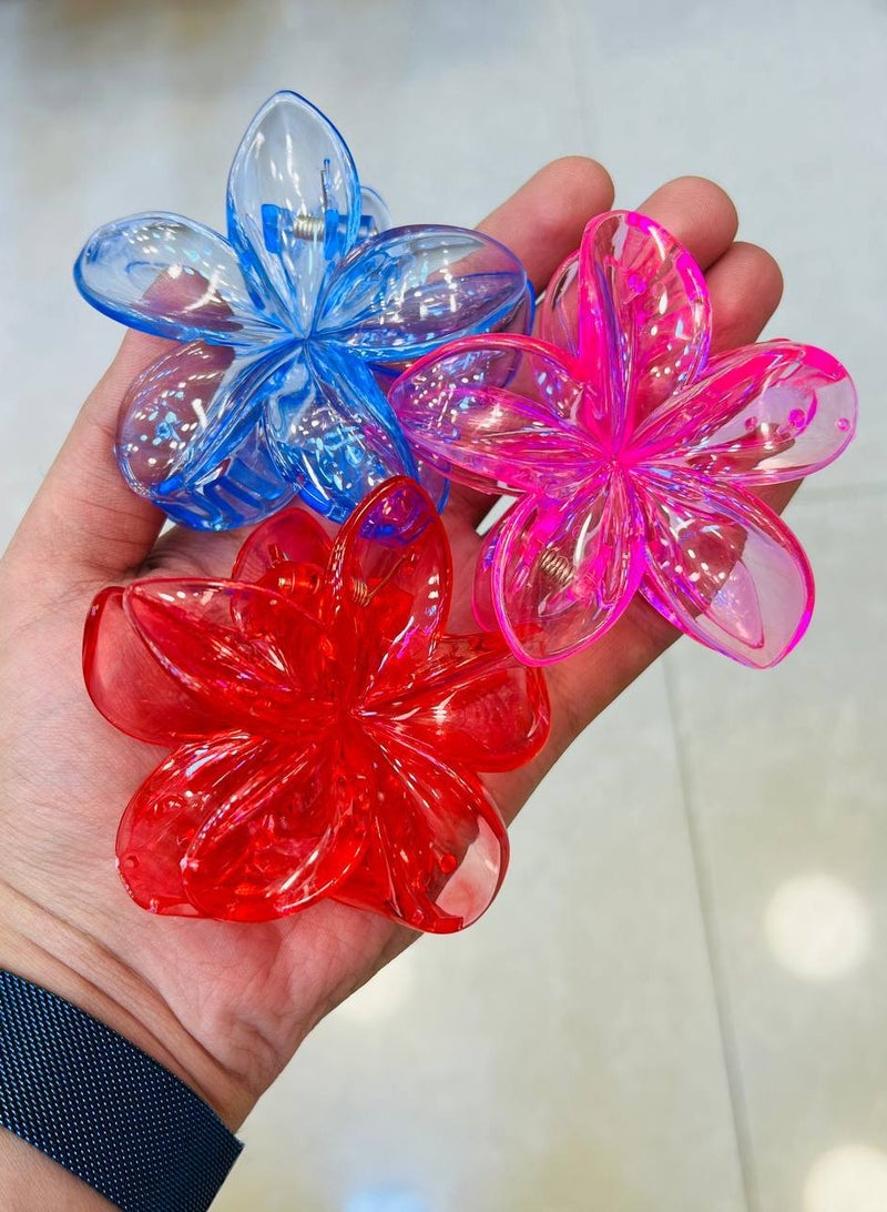 Hawaiian Flower Hair Clip "Red" - Image 3