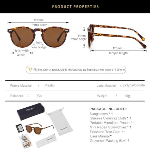 Gleyemor Kids Polarized Cute Round Sunglasses for Kids Girls Boys Age 3-8 (Tortoise/Brown) - Image 5