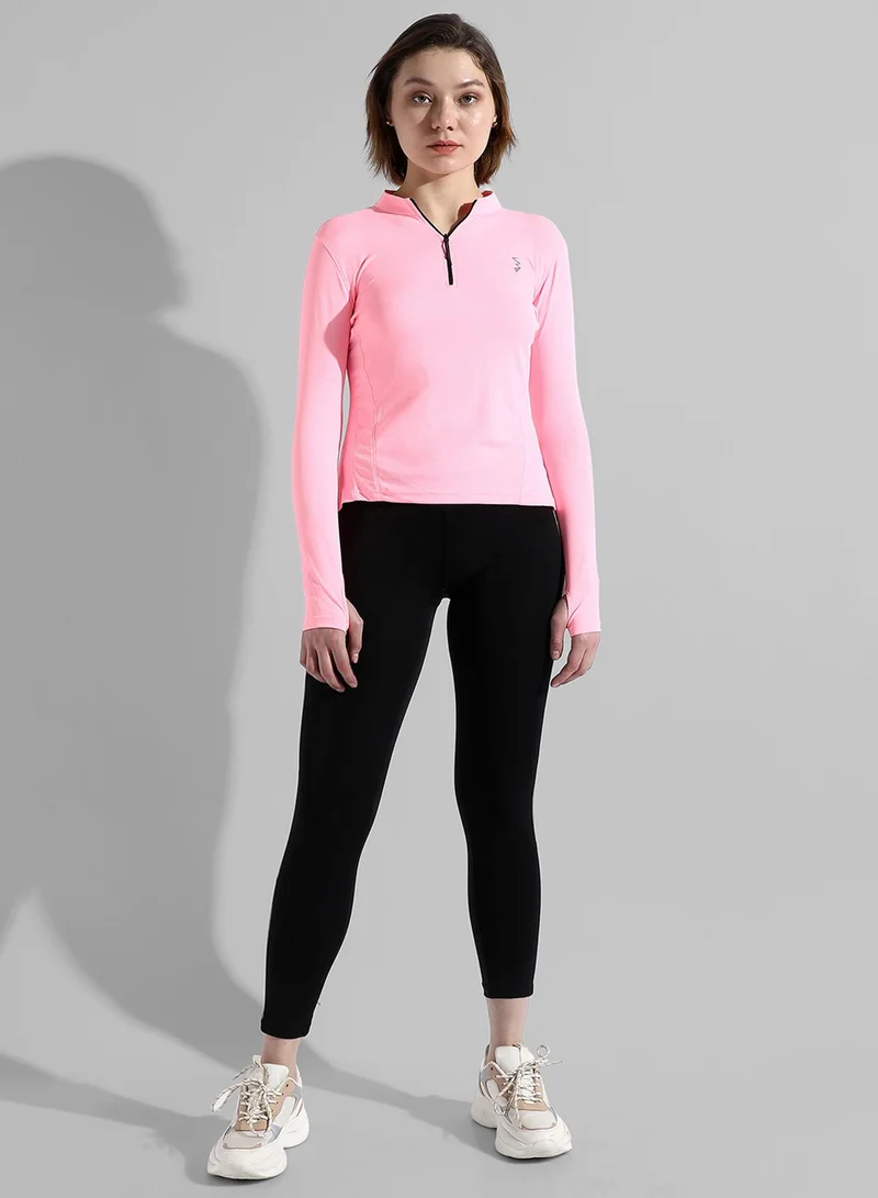PINACOLADA PINACOLADA Women's Solid Black Slim Fit Yoga Pants For Casual Wear | Contrast Piping | Elasticated Waist | Yoga Pants Crafted With Comfort Fit & High Performance For Everyday Wear