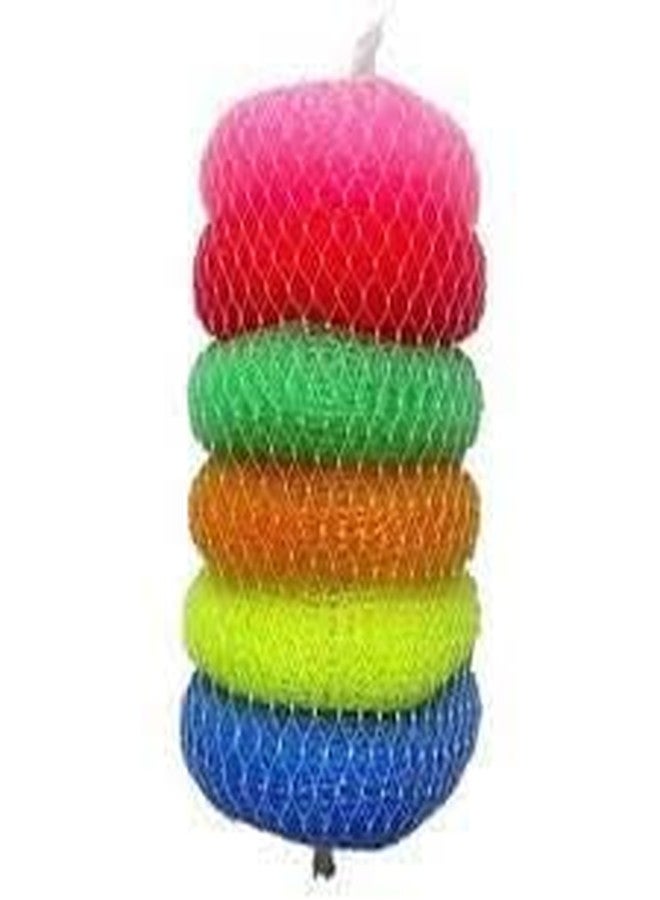 Vachi® Bath Shower Loofah Sponge Pouf Body Scrubber Exfoliator| Bathing Round Loofah for Men and Women| Ultra Soft Round Bath Sponge Juna Loofah/Scrub(Set Of 1) - Image 5