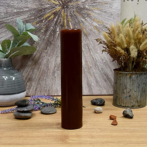 Jeco 2 x 9 Inch Brown Pillar Candle - Image 2