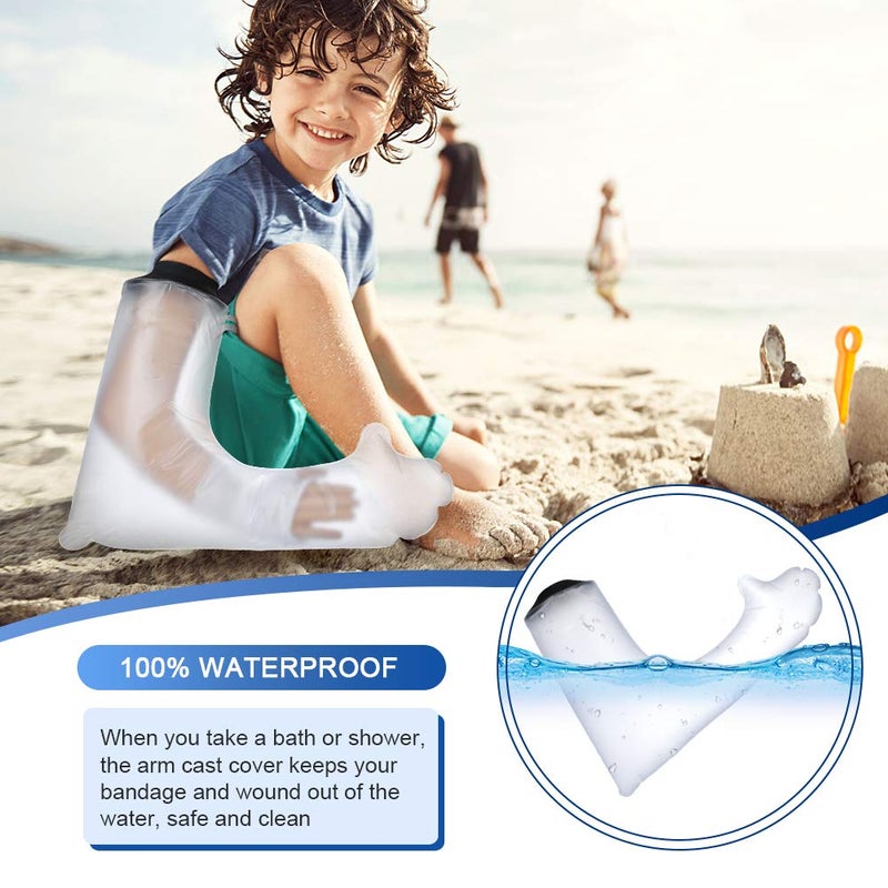 comfrt Cast Covers,Watertight Full Arm Cast Protector Reusable Sealed Cast Waterproof Bag to Keep Wound and Bandages Dry Fit The Finger Hand Wrist No Mark on Skin-Full Arm for Kids Shower - Image 3