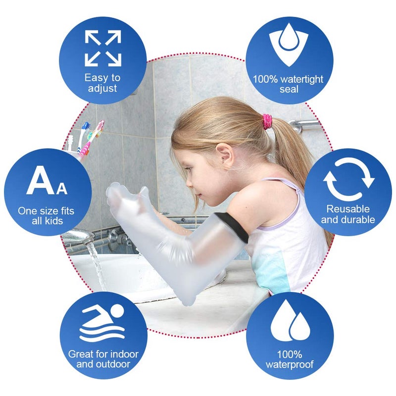 comfrt Cast Covers,Watertight Full Arm Cast Protector Reusable Sealed Cast Waterproof Bag to Keep Wound and Bandages Dry Fit The Finger Hand Wrist No Mark on Skin-Full Arm for Kids Shower - Image 4