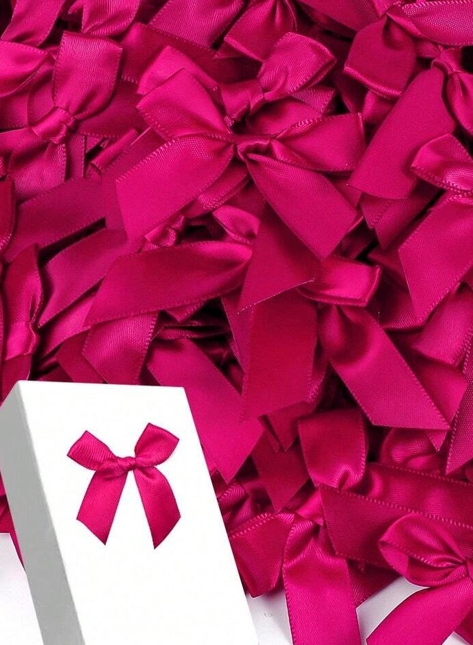 شريط فيونكة من الساتان الفوشي  لتزيين العلب و الهدايا وحفلات اعياد الميلاد 25 قطعة - Image 2