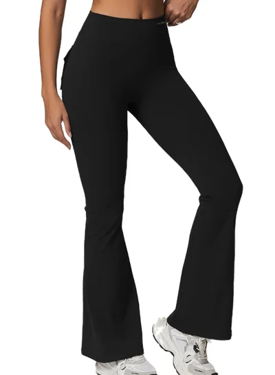 KAWN.YOGA Womens High Waist Contour Workout sport Flared Leggings Yoga Pants Tummy Control Running Pants