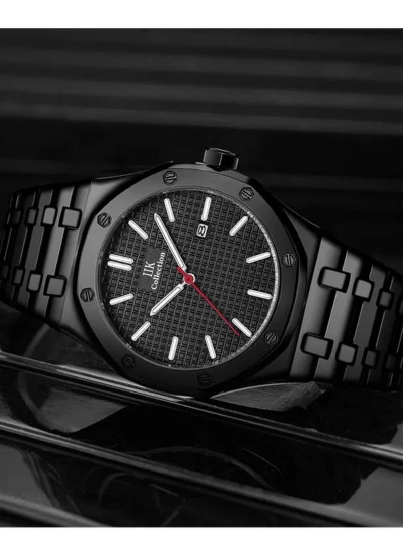 اي اي كيه كوليكشن ساعة يد رجالية من آيكي كوليكشن, سوار أسود مع ميناء أسود - Image 2