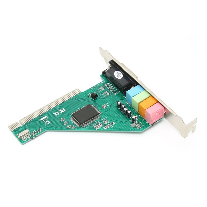 بطاقة صوت PCI مع شريحة CMI/HT8738  
نسبة إشارة إلى ضوضاء 120 ديسيبل  
تشغيل مزدوج الاتجاه بالكامل - بطاقة صوت داخلية للكمبيوتر بـ 4 قنوات  
متوافقة مع أنظمة Windows 98/2000/XP/NT - Image 3