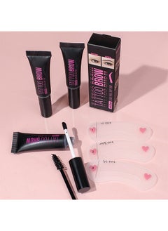 Smile Tattoo Brow Tint Easy Peel Off Tint - Eyebrow Gel with Mascara Brush and Three Eyebrow Shapes Waterproof Sweatproof 3 Days Long Lasting Peel Off Tattoo Brow Gel Black #03  - Image 4