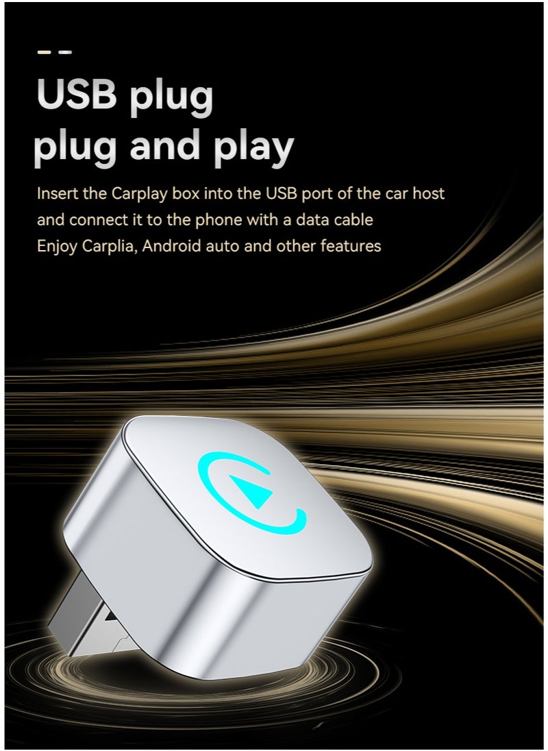 TUNKE 2-in-1 Wireless CarPlay & Android Auto Adapter – Bluetooth 5.0 + 5G WiFi, Plug & Play USB Dongle (Silver) for Cars with Wired CarPlay System  - Image 5