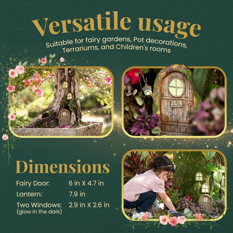Tree Poetry Fairy Doors for Trees, Fairy Door, Fairy Garden, Fairy Garden Accessories Outdoor kit, Fairy Doors for Trees Outdoor, Gnome House - Image 4