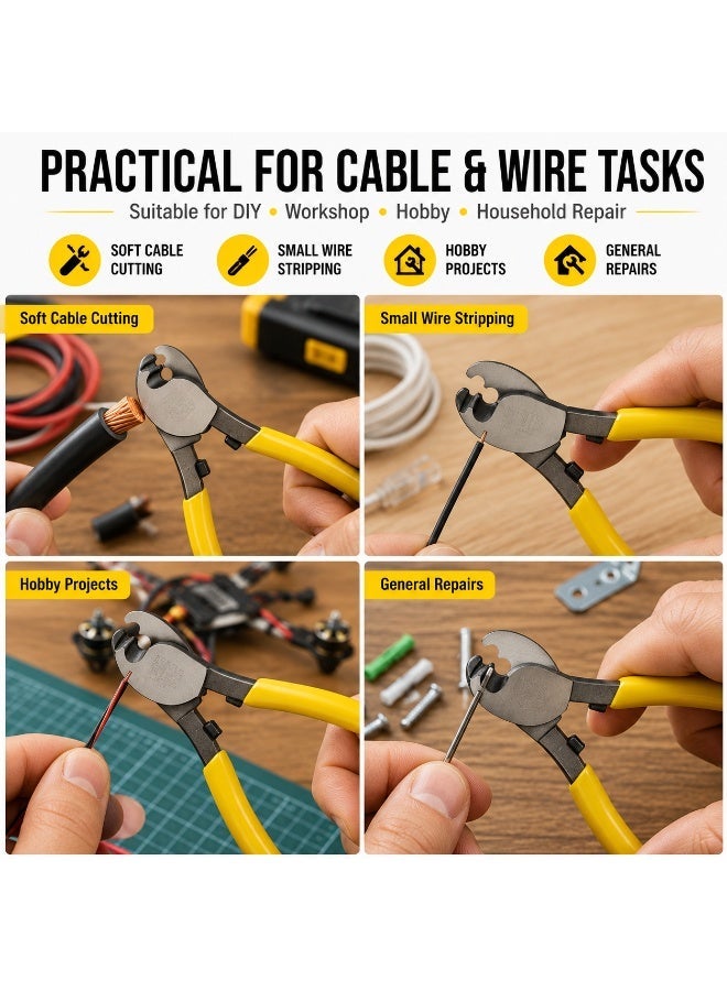 Heavy Duty Cable Cutter Pliers, Manual Wire Rope Cutter with Hardened Steel Cutting Jaws, Cable Cutting Tool for Copper, Aluminum, Communication & Electrical Cable - Image 1