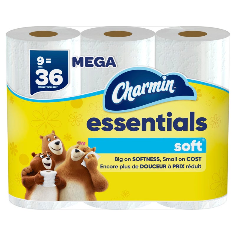 Charmin Essentials Soft Toilet Paper 9 Mega Rolls 36 Regular Rolls