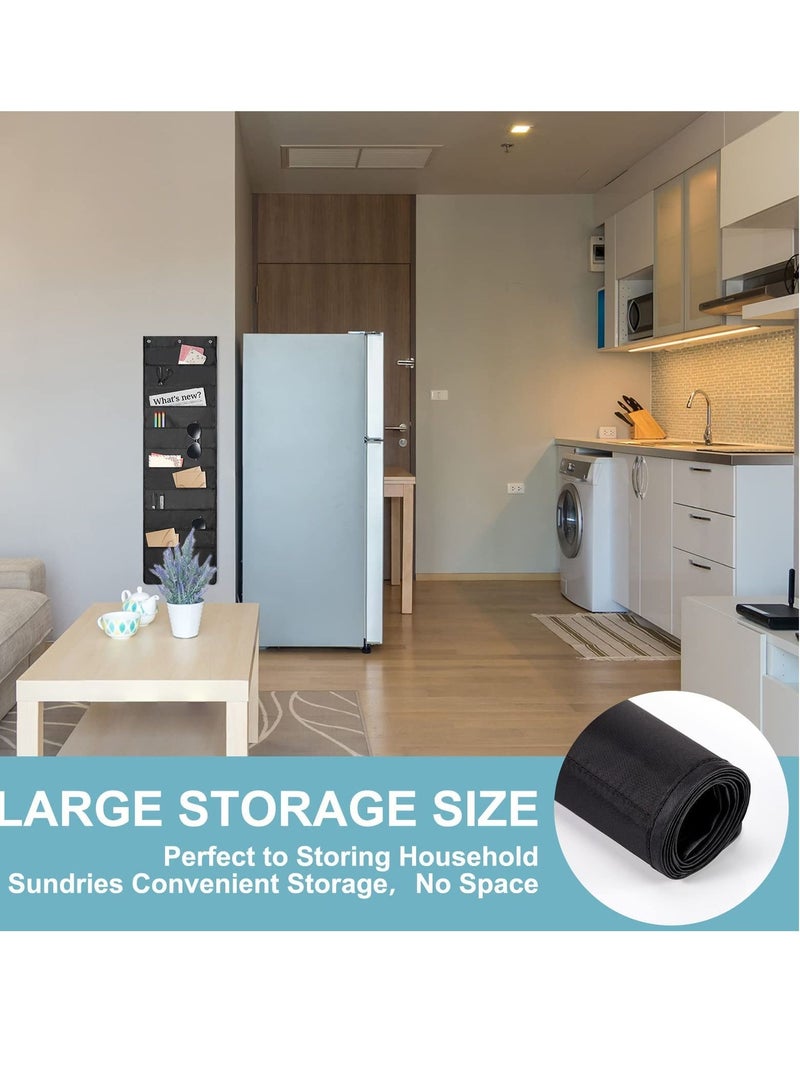 KASTWAVE 2 قطع من ملفات الحائط المعلقة، 20 جيب منظم لتخزين المخططات مع 6 روابط فوق الباب/الحائط، تنسيق أوراق المكتب للمجلات، ملفات، تنظيم المدرسة/المنزل/الفصول الدراسية - Image 4