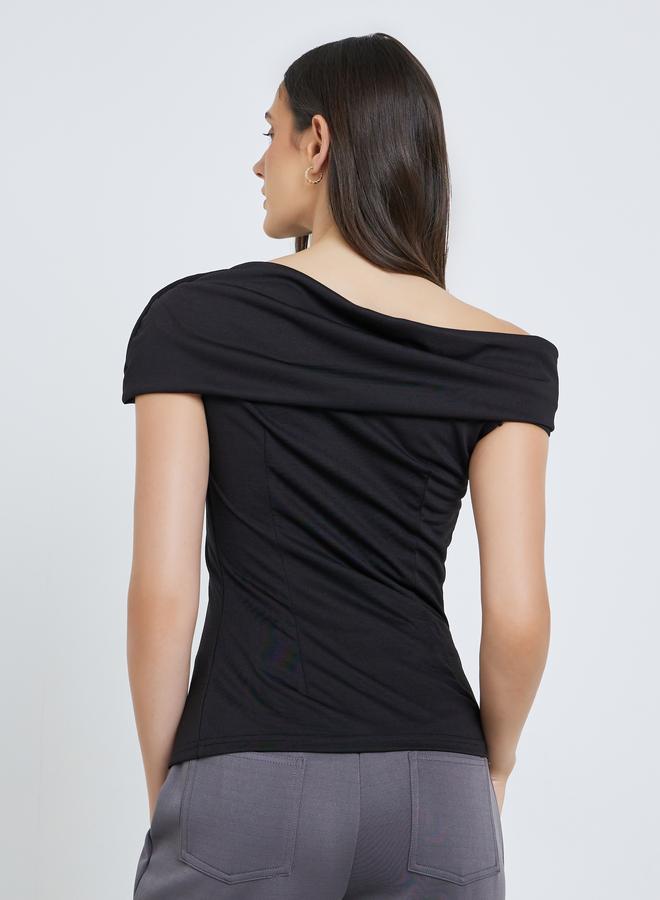 Styli Off Shoulder Plain Knit Top - Image 5