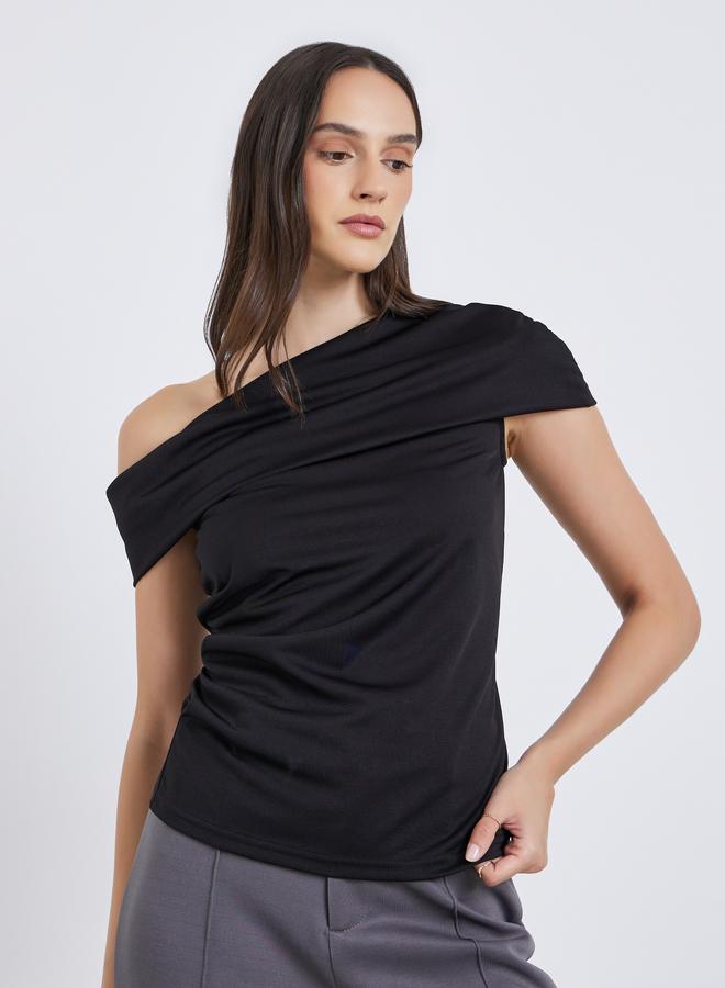 Styli Off Shoulder Plain Knit Top - Image 2