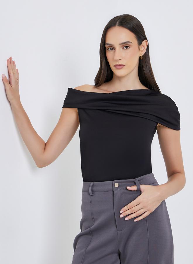 Styli Off Shoulder Plain Knit Top - Image 1