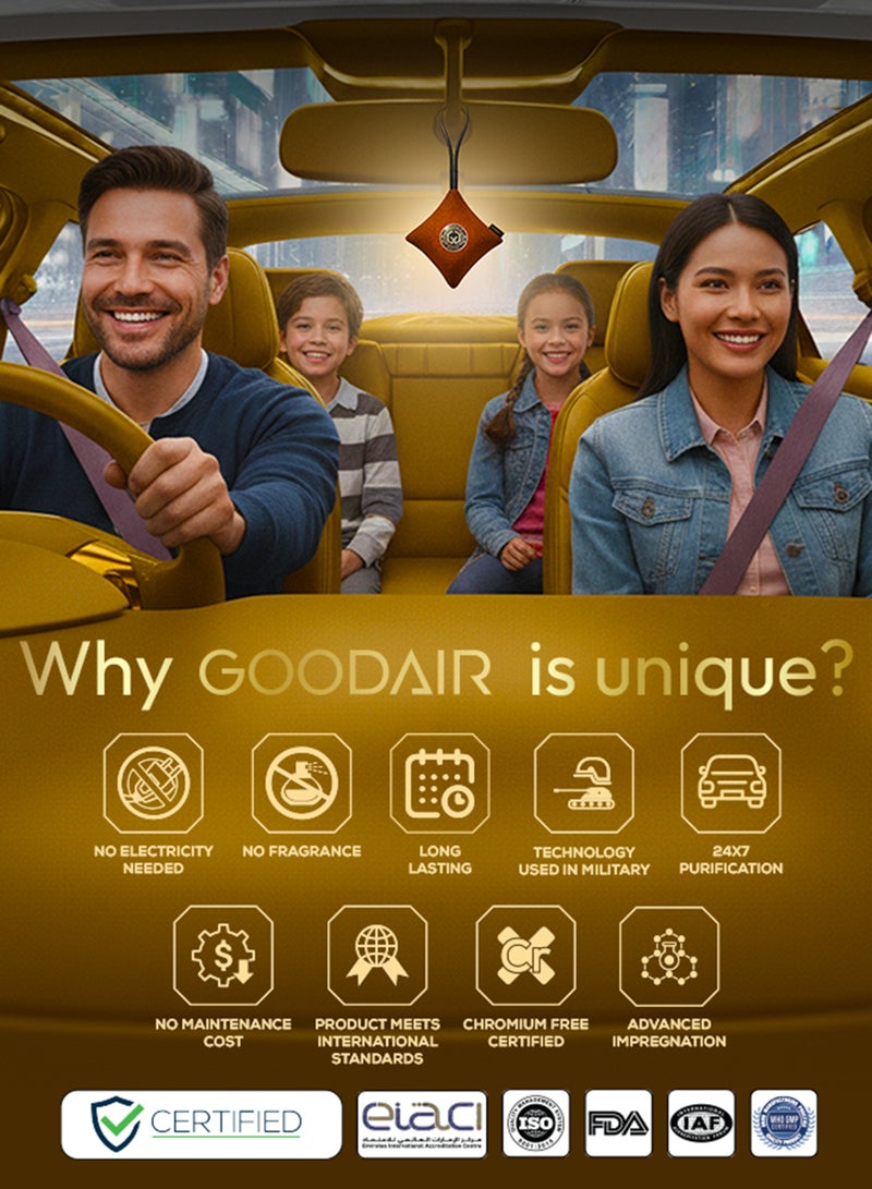 GOODAIR 2.0 Car Air Purifier | Non-electric | Romantic Coffee | Clinically Proven | Tested & Certified to Absorb Toxic Gases | Advanced Impregnated Activated Carbon | 24/7 Air Purification - Image 5