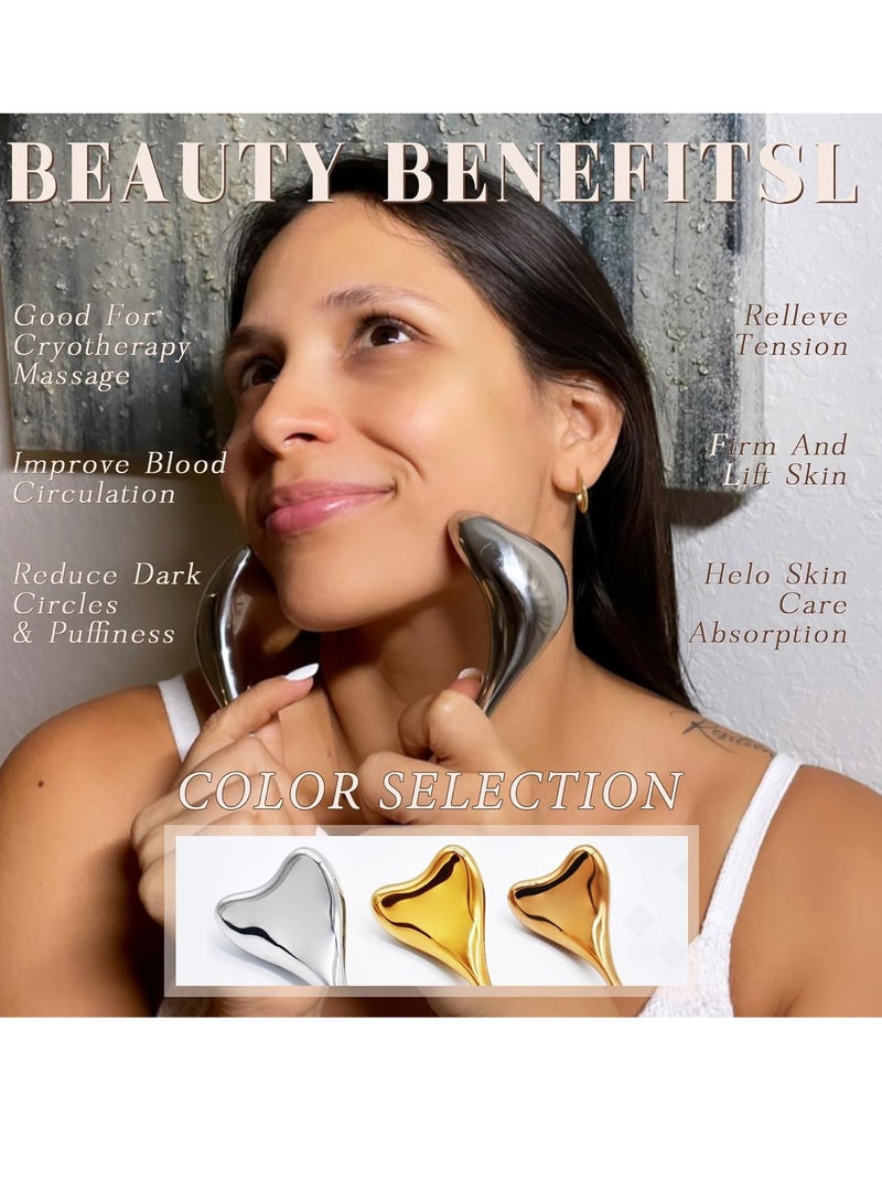 general 2-in-1 Gua Sha Cryo Sticks for Face u0026 Eyes Puffiness Relief, Stainless Steel Facial Ice Globes in Ergonomic Massaging Shape, Cooling Globes Facial Esthetician Supplies w/Carry Case - Image 4