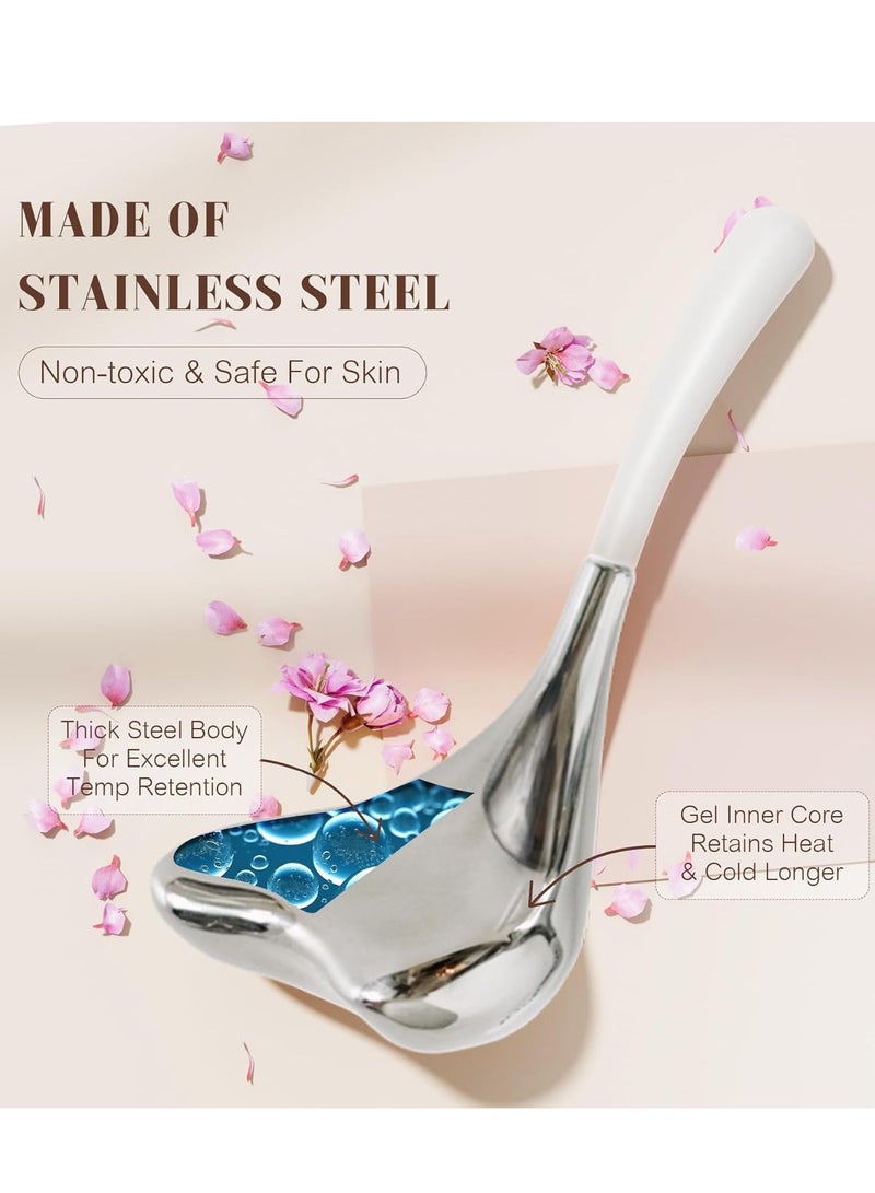 general 2-in-1 Gua Sha Cryo Sticks for Face u0026 Eyes Puffiness Relief, Stainless Steel Facial Ice Globes in Ergonomic Massaging Shape, Cooling Globes Facial Esthetician Supplies w/Carry Case - Image 3