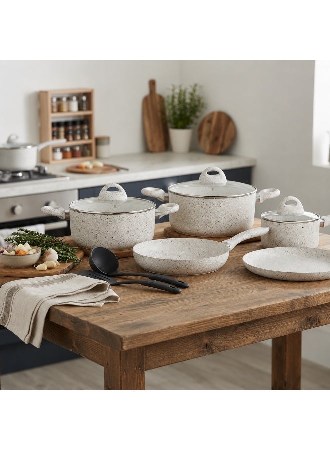 Hailo Complete 5-Layer Granite Cookware Set + Silicone Handles – 10 Pieces with Free Gift - Image 1