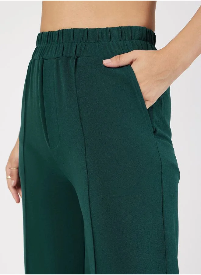 SASSAFRAS High Rise Darted Palazzo Pants by Styli