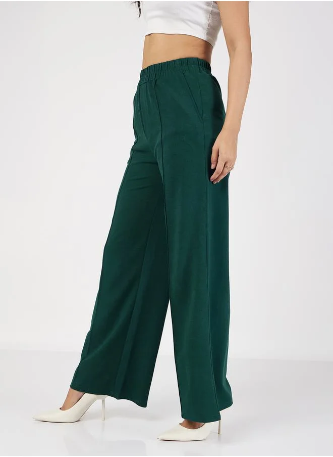 SASSAFRAS High Rise Darted Palazzo Pants by Styli