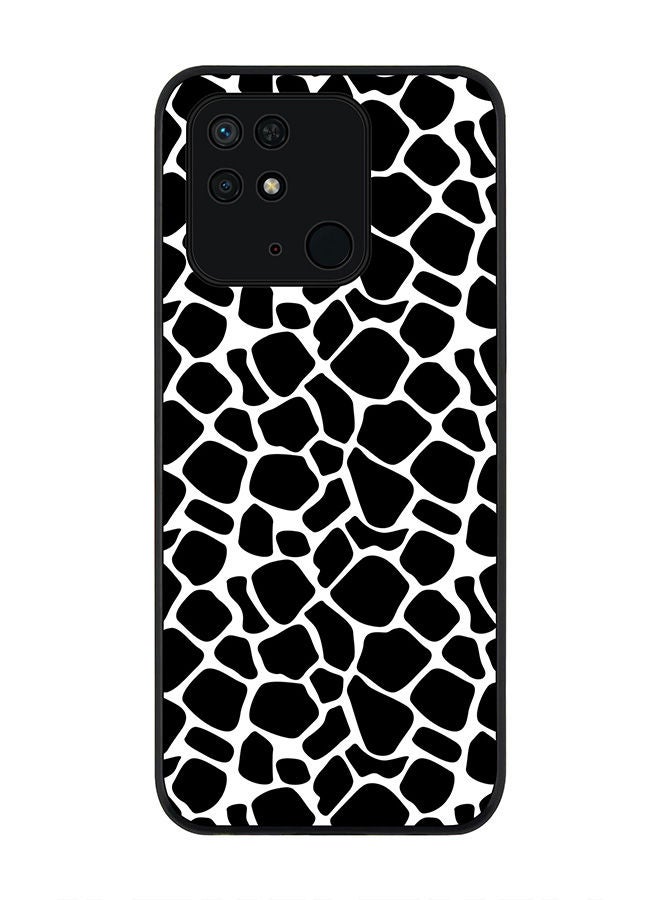 Stylizedd Rugged Black edge case for Redmi 10C 4G  Slim fit Soft Case Flexible Rubber Edges Anti Drop TPU Gel Thin Cover - Cow Skin Print - Image 1