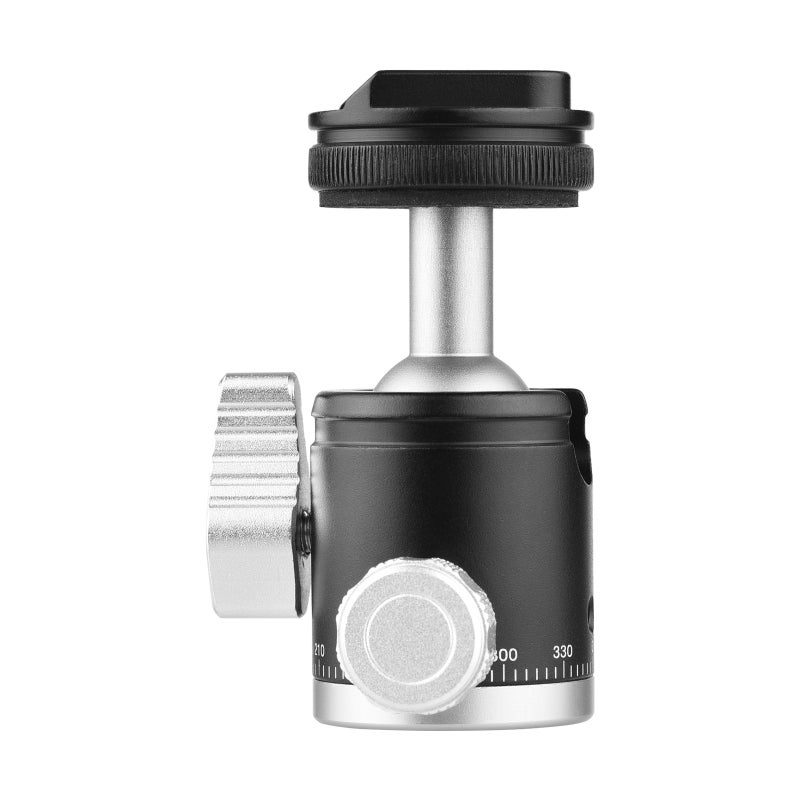 2-in-1 1/4 Screw Cold Shoe Mount Ball Head Dual Use Mini Ball Head 360° Rotatable Aluminum Alloy Ball Head for Camera Phone Holder Tripod - Image 2