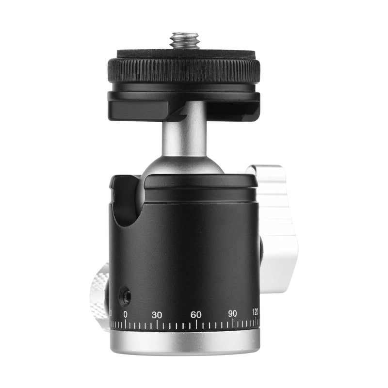 2-in-1 1/4 Screw Cold Shoe Mount Ball Head Dual Use Mini Ball Head 360° Rotatable Aluminum Alloy Ball Head for Camera Phone Holder Tripod - Image 3