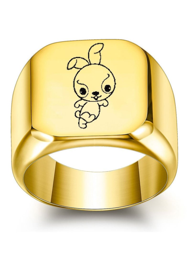 Loquat Simple Cartoon Stainless Steel Polished Ring