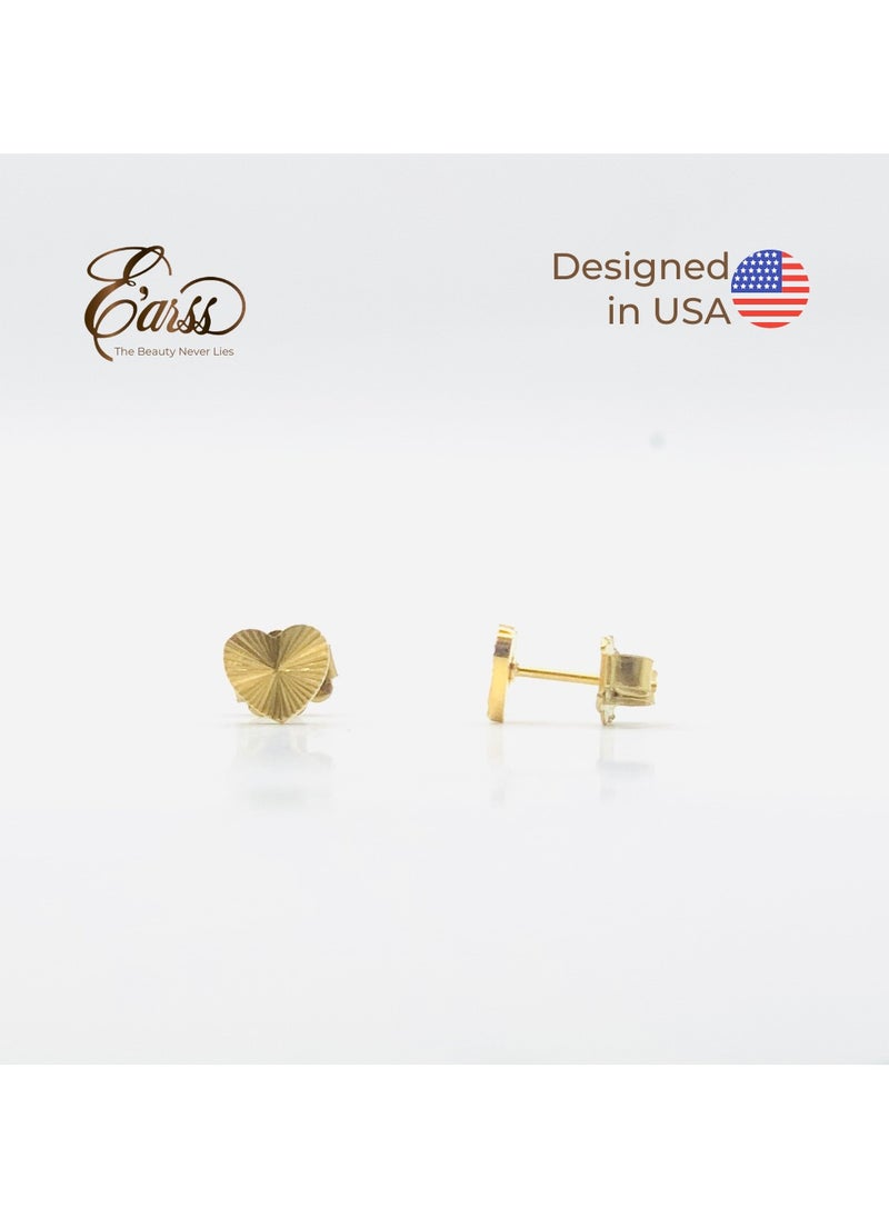 Earss Lined Heart Earring | Stainless Steel | 18K Gold Plated  - Image 2